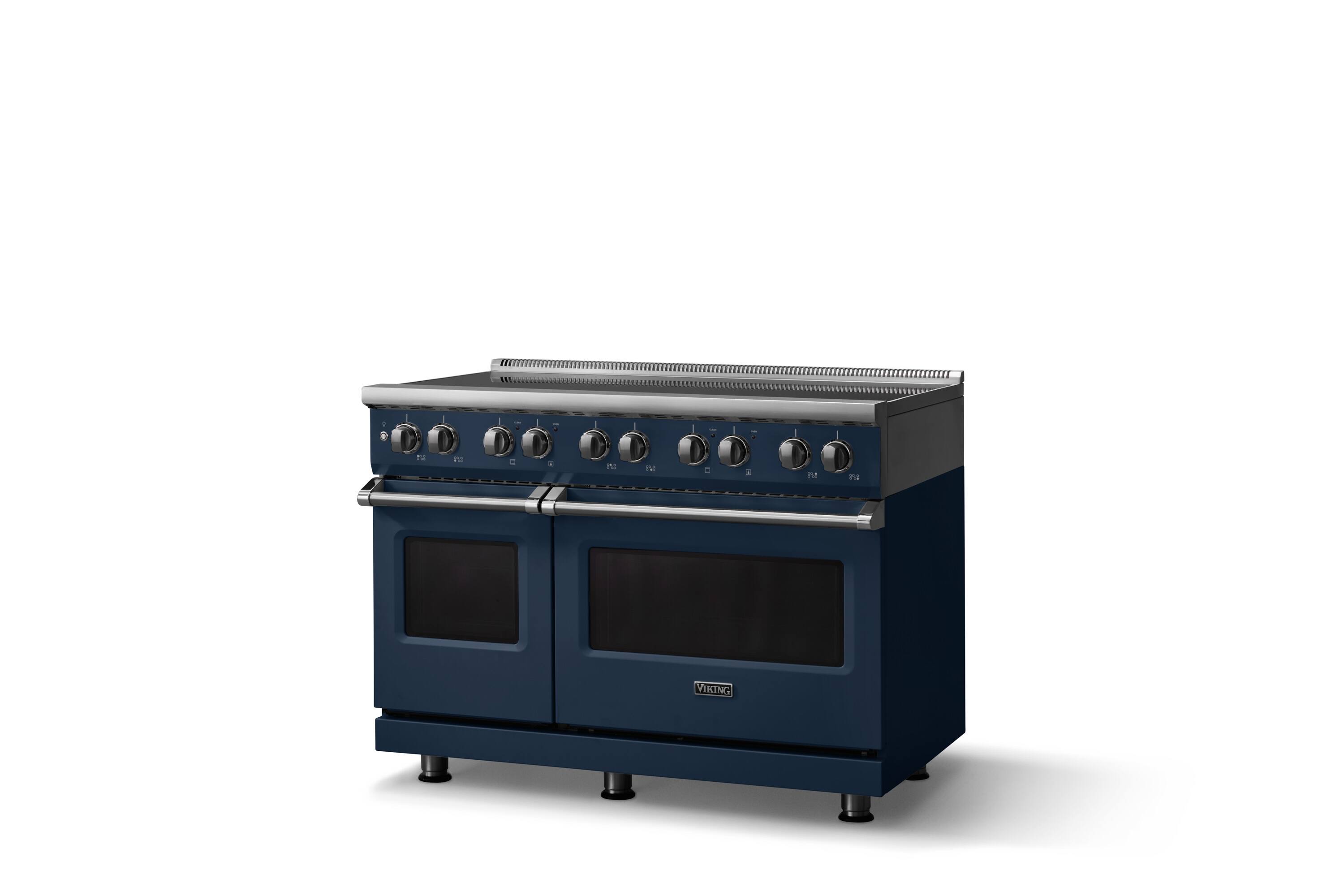 Angle. Viking - 48 in. Wide 6 Elements Pro 5 Series 7.3 Cu. Ft. Freestanding 6 Element Induction Convection Range - Slate Blue - Slate Blue.