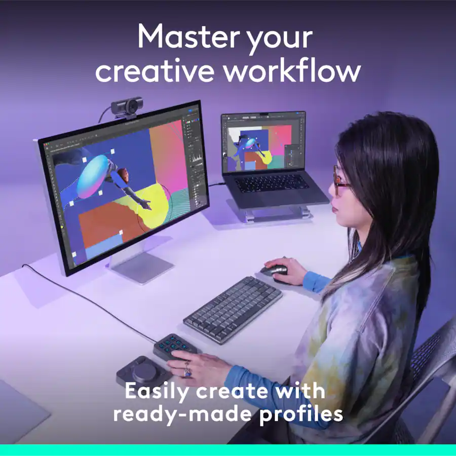 Logitech MX Creative Console Programmable Keypad with 9 Customizable ...