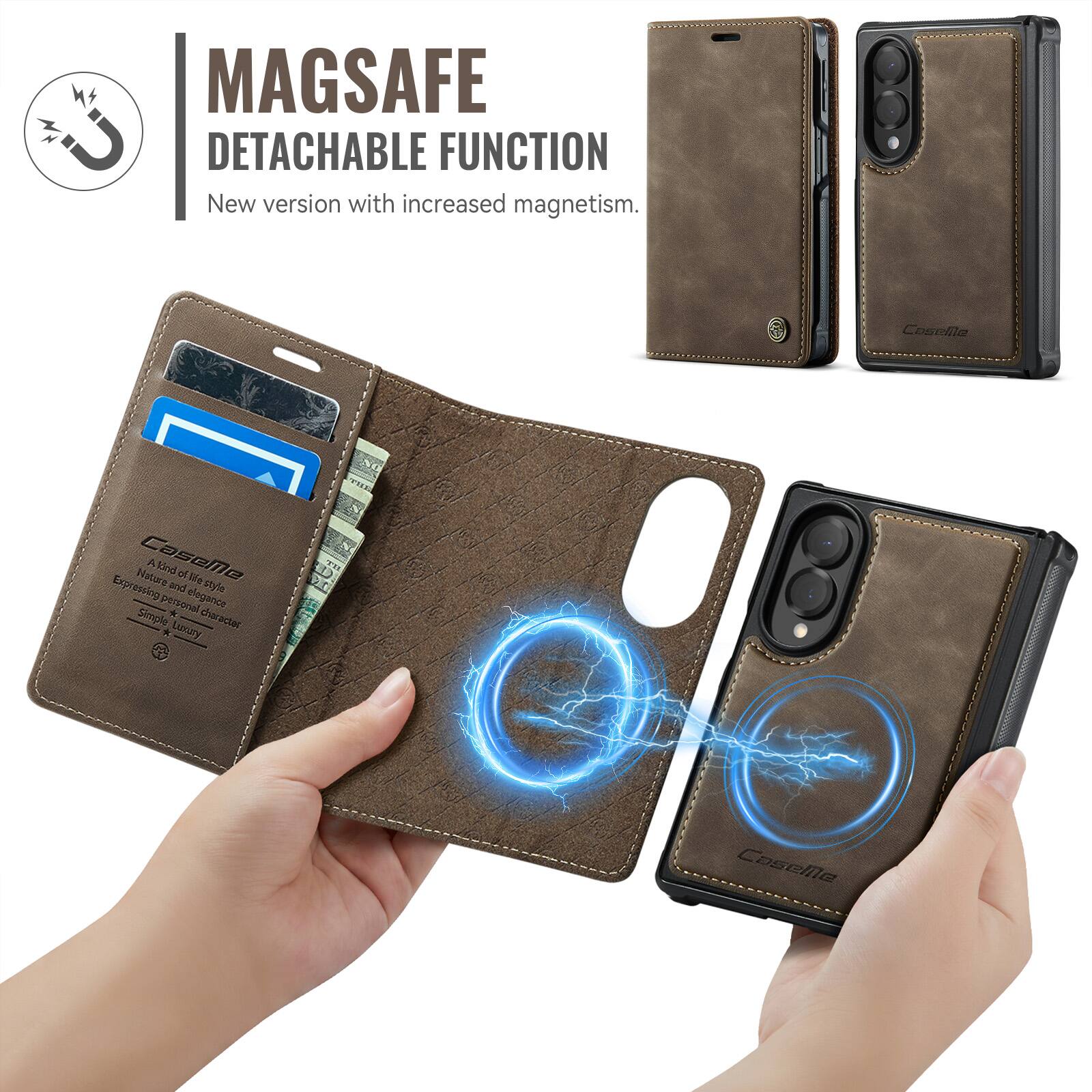 MAGSAFE DETACHABLE FUNCTION  
New version with increased magnetism.  

CaseMe  
A kind of life  
Express personal elegance  
Simple Luxury character