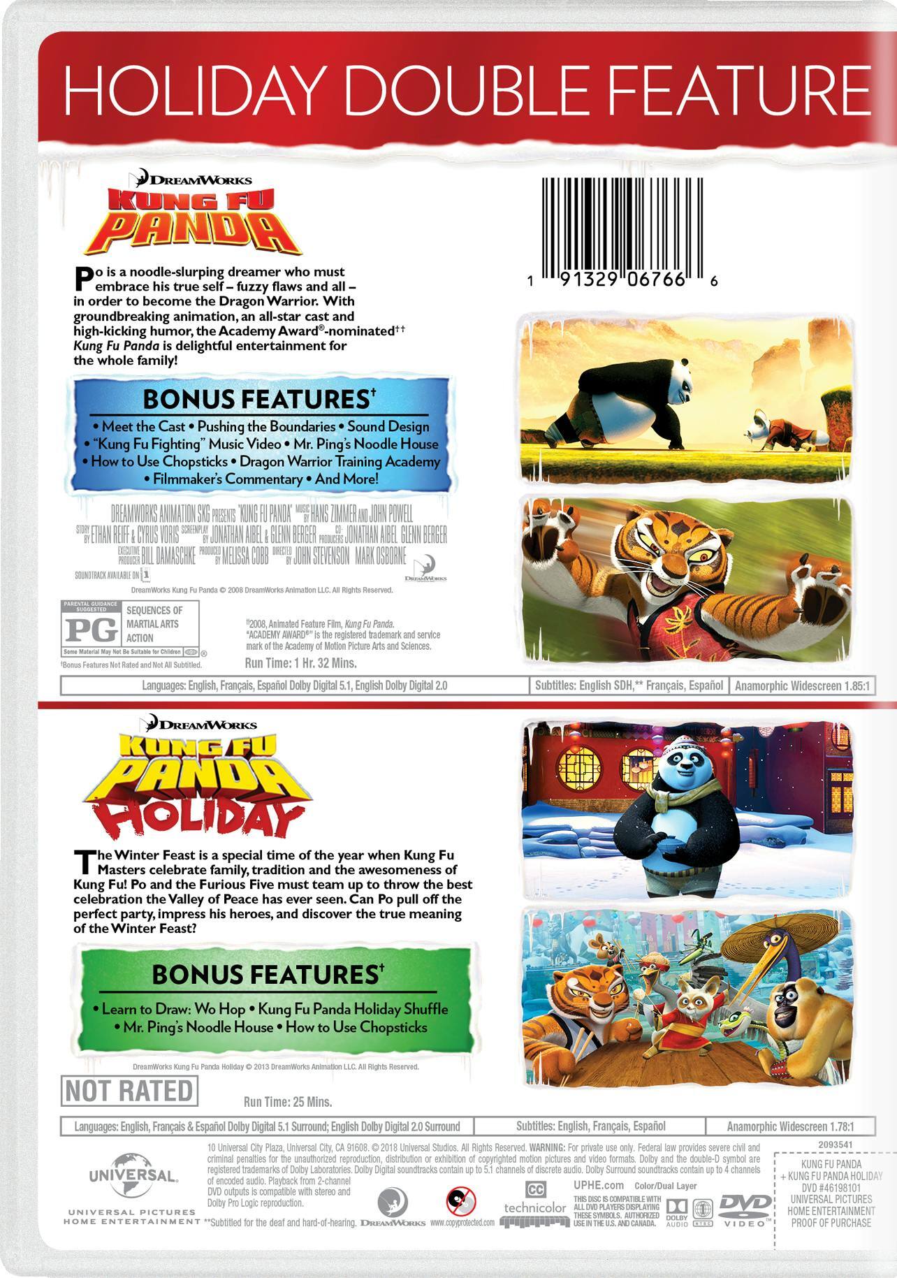 Angle. Kung Fu Panda/Kung Fu Panda Holiday (DVD Double Feature) [DVD].