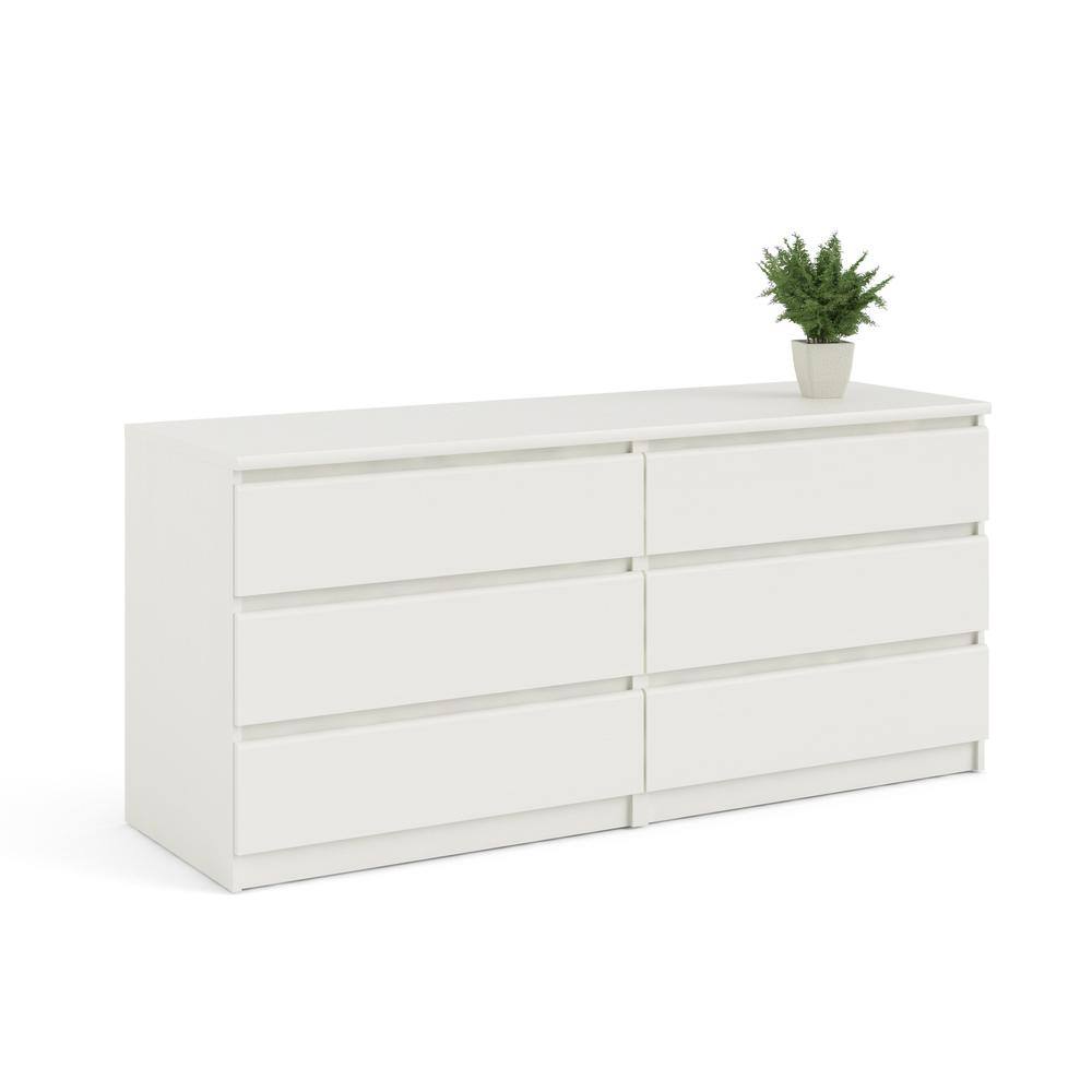 Alt View 1. Tvilum - Scottsdale 6 Drawer Double Dresser Wood Grain - White.