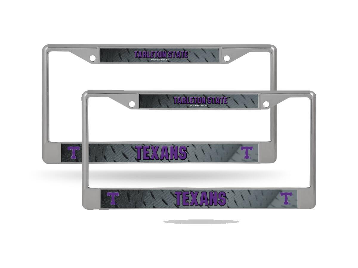 Tarleton State Texans Chrome Metal License Plate Frame - Set of 2 Frames