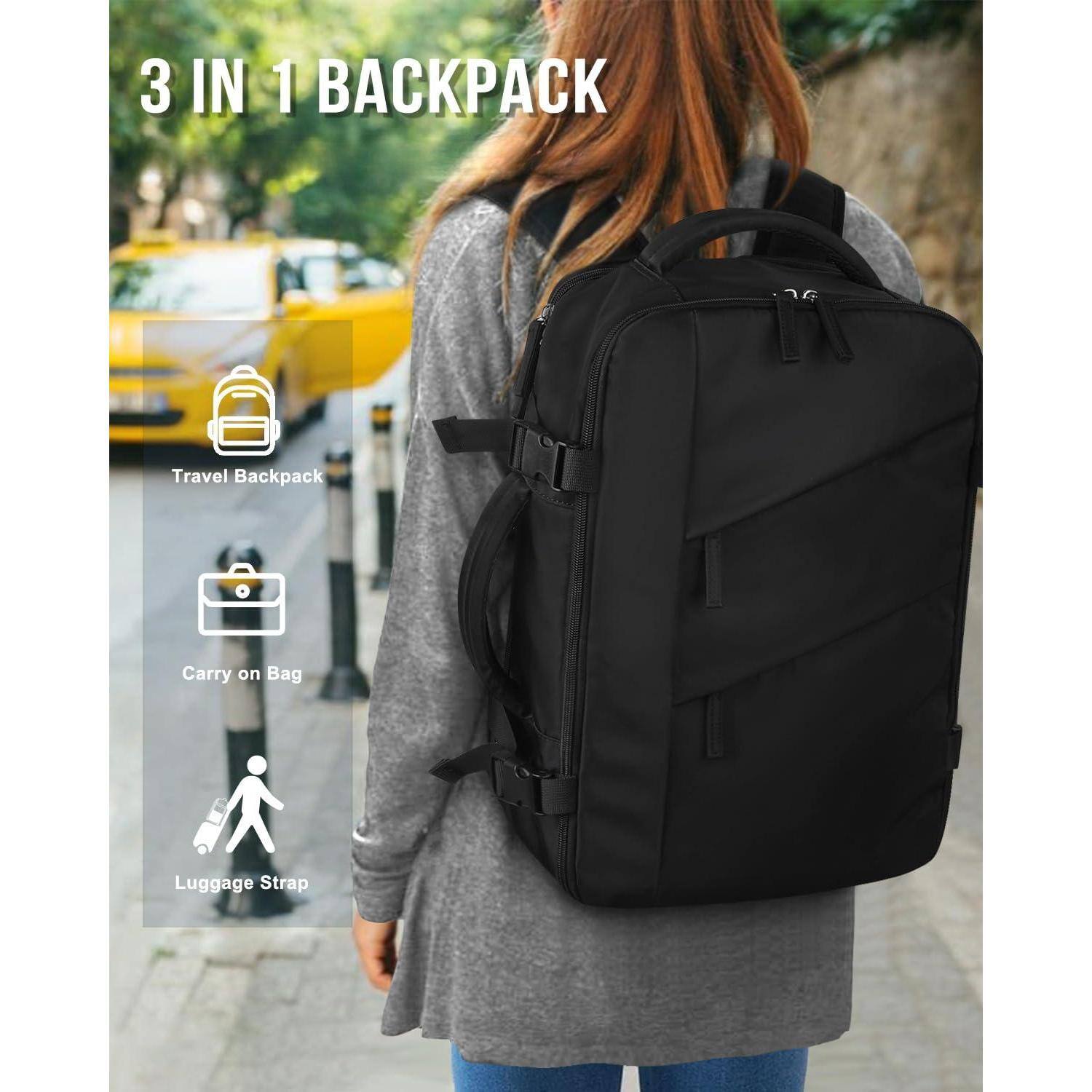 3 IN 1 BACKPACK

- Travel Backpack
- Carry on Bag
- Luggage Strap