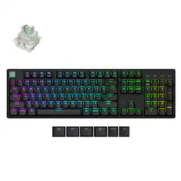 Keychron - K10 HE Full-Size Wireless RGB Magnetic Keyboard with Hot-Swappable Lime Switch and QMK and Built-in AI Launcher - Black