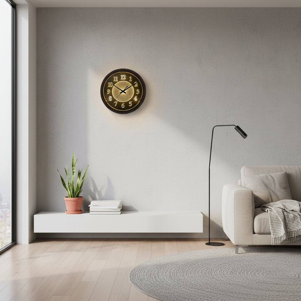 Alt View 1. Dazzed Corner - Wall Clocks Battery Operated, 13 Inch Light Up Wall Clocks - Black.