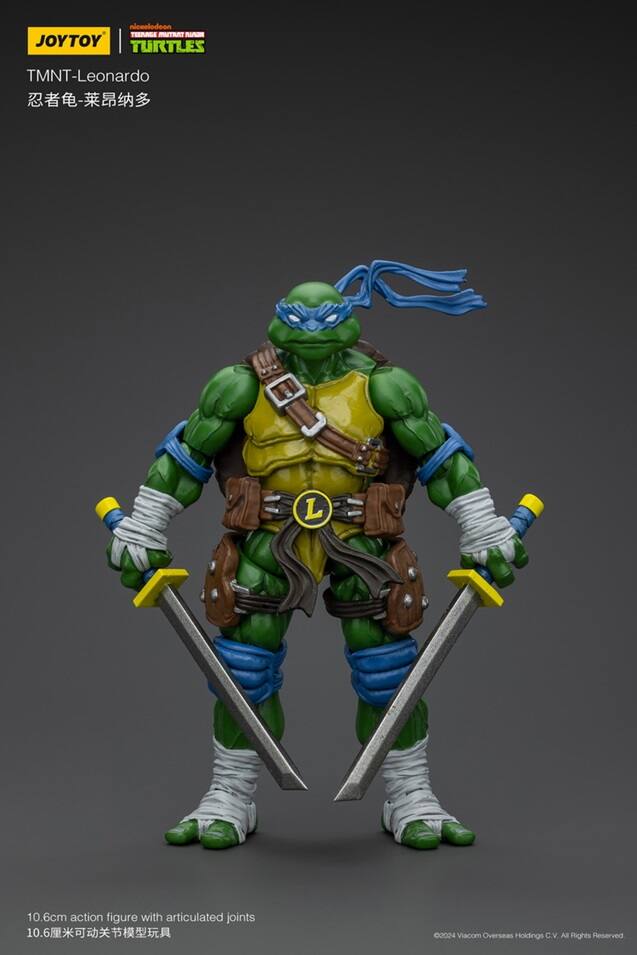 niowolodoon TEXRAGE MUTART  JOYTOY | TURTLES TMNT-Leonardo - L 10.6cm action figure with articulated joints 10.6 2024 Viacom Overseas Holdings C.V. All Rights Reserved