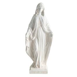 Costway - 31.5" Tall Outdoor Religious Sculpture with Aged Finish for Yard, Patio, Lawn - White