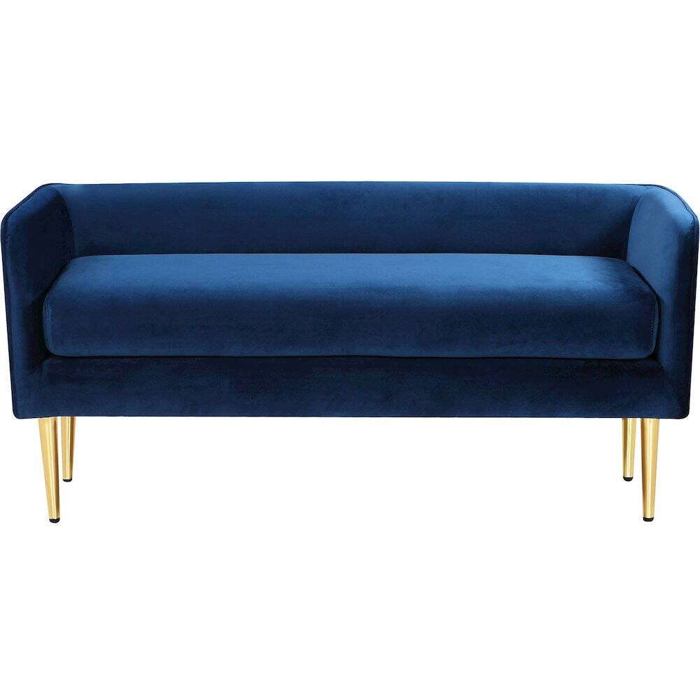 Alt View 2. Meridian Furniture - Audrey Navy Velvet Bench - Blue.