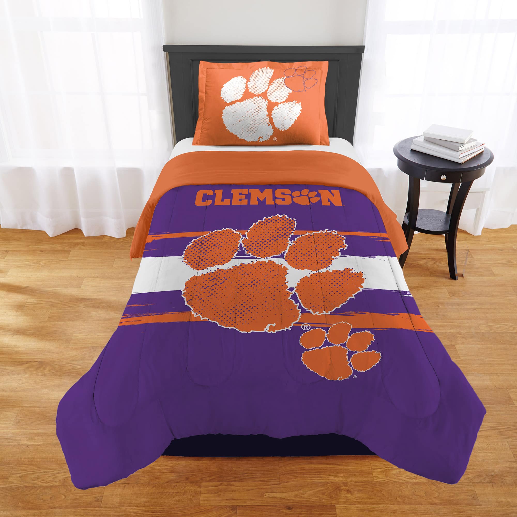 Sweet Home Collection - NCAA Clemson Tigers Comforter & Sham Set- Twin/Twin XL - Multicolored