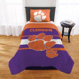Sweet Home Collection - NCAA Clemson Tigers Comforter & Sham Set- Twin/Twin XL - Multicolored
