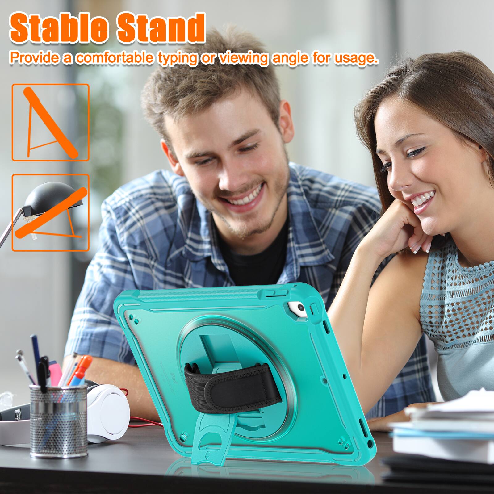 Stable Stand  
Provide a comfortable typing or viewing angle for usage.