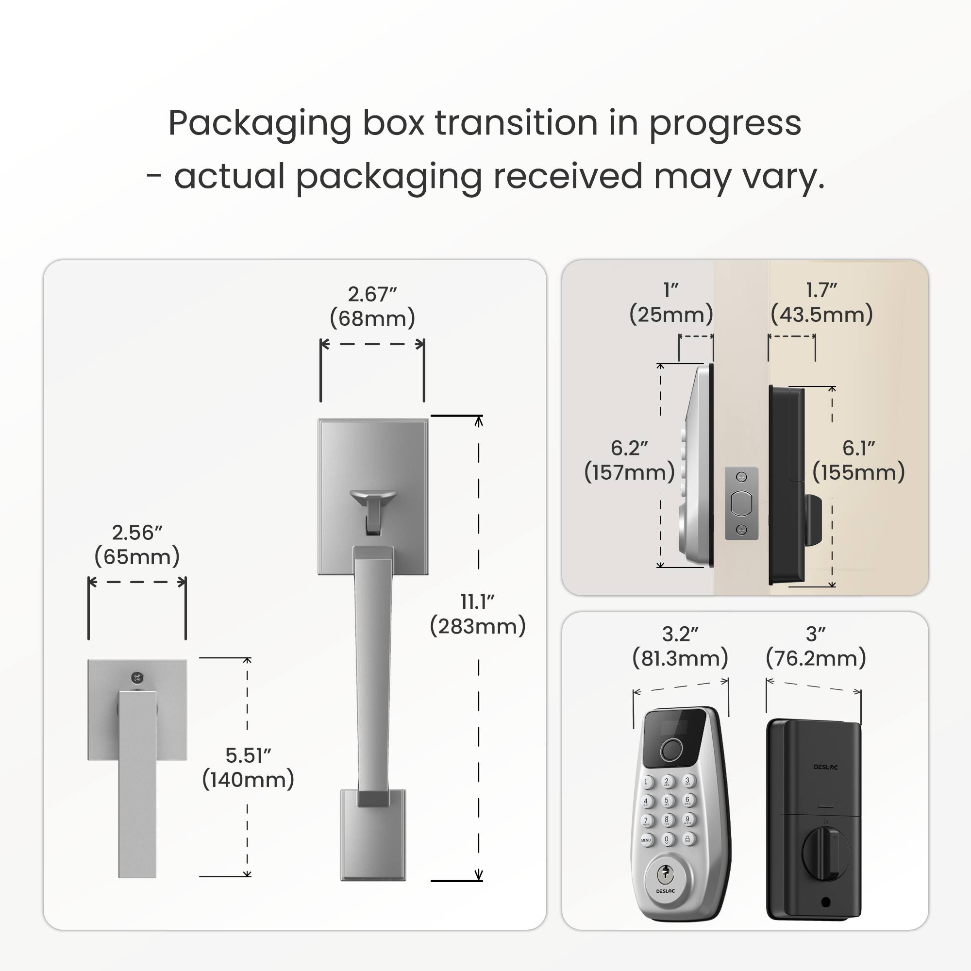 Packaging box transition in progress - actual packaging received may vary.

- 2.67" (68mm)
- 2.56" (65mm)
- 5.51" (140mm)
- 11.1" (283mm)
- 1" (25mm)
- 1.7" (43.5mm)
- 6.2" (157mm)
- 6.1" (155mm)
- 3.2" (81.3mm)
- 3" (76.2mm)