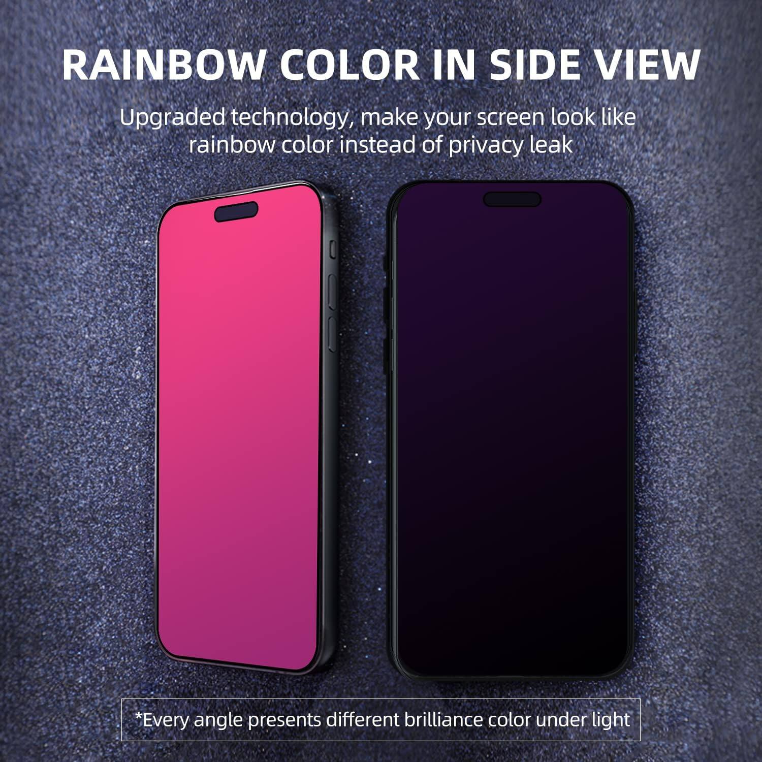 RAINBOW COLOR IN SIDE VIEW

Upgraded technology, make your screen look like rainbow color instead of privacy leak

*Every angle presents different brilliance color under light