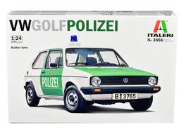 Skill 3 Model Kit 1978 Volkswagen Golf "Berlin Polizei (Police) Department" 1/24 Scale Model by Italeri - Green, White