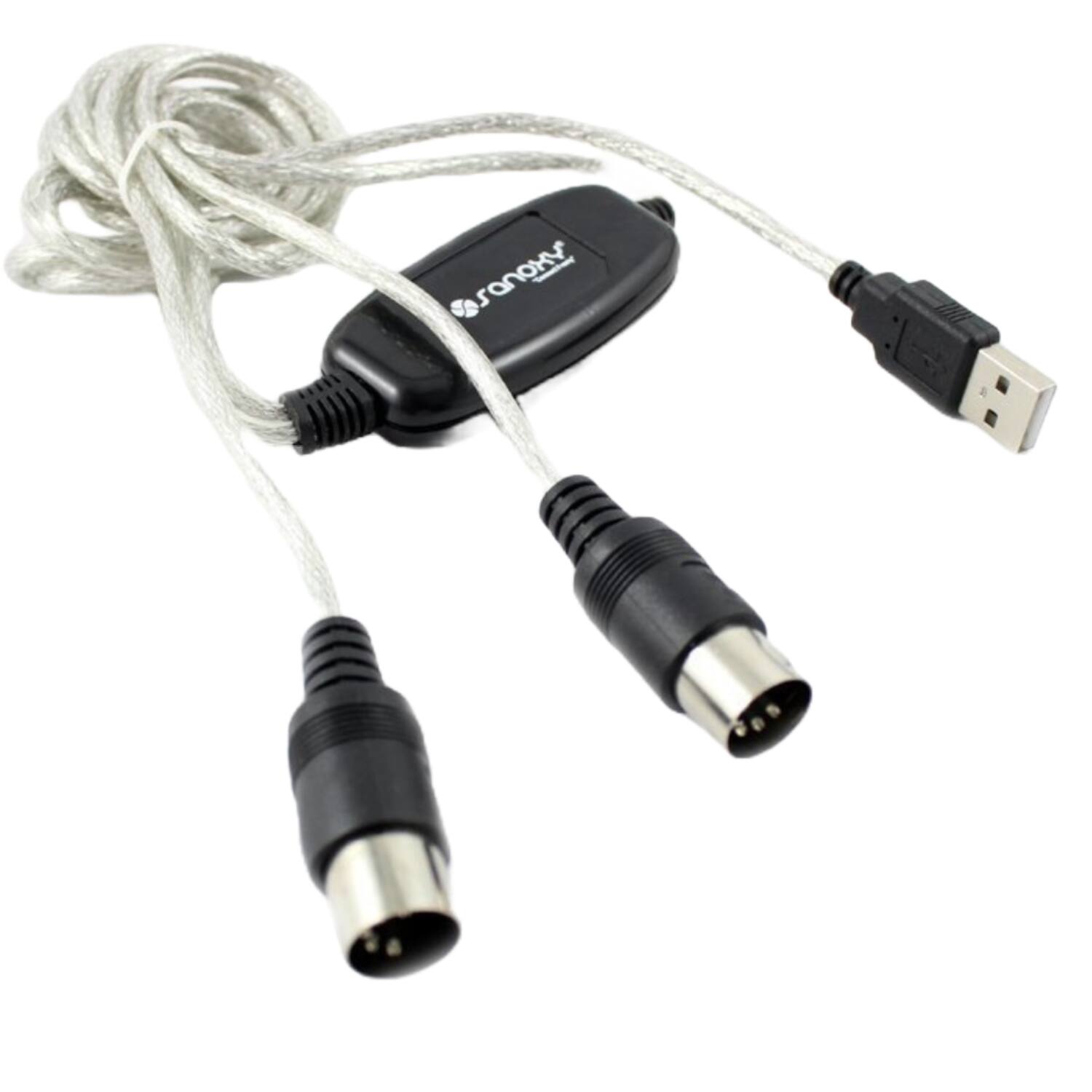 Front. Sanoxy - Sanoxy USB MIDI Music Cable - Black.