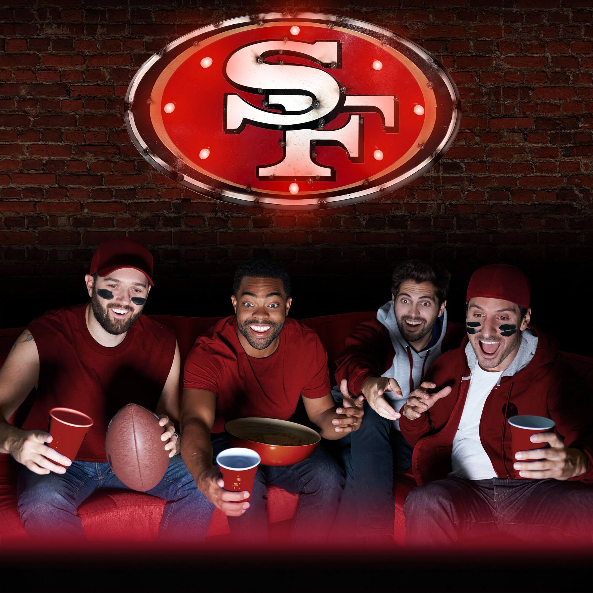 Alt View 2. Imperial - San Francisco 49ers Logo Lighted Recycled Metal Sign - Red.