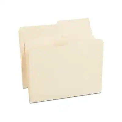 Front. Staples - Staples 30% Recycled File Folders, 1/2 Cut Tab, Letter Size, Manila, 100/Box (ST116855-CC) - Manila.