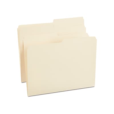 Front. Staples - Staples 30% Recycled File Folders, 1/2 Cut Tab, Letter Size, Manila, 100/Box (ST116855-CC) - Manila.
