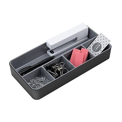 Alt View 1. Advantus - Fusion 5 Compartment Desk Tray and Gray, Each - Black W/Gray.