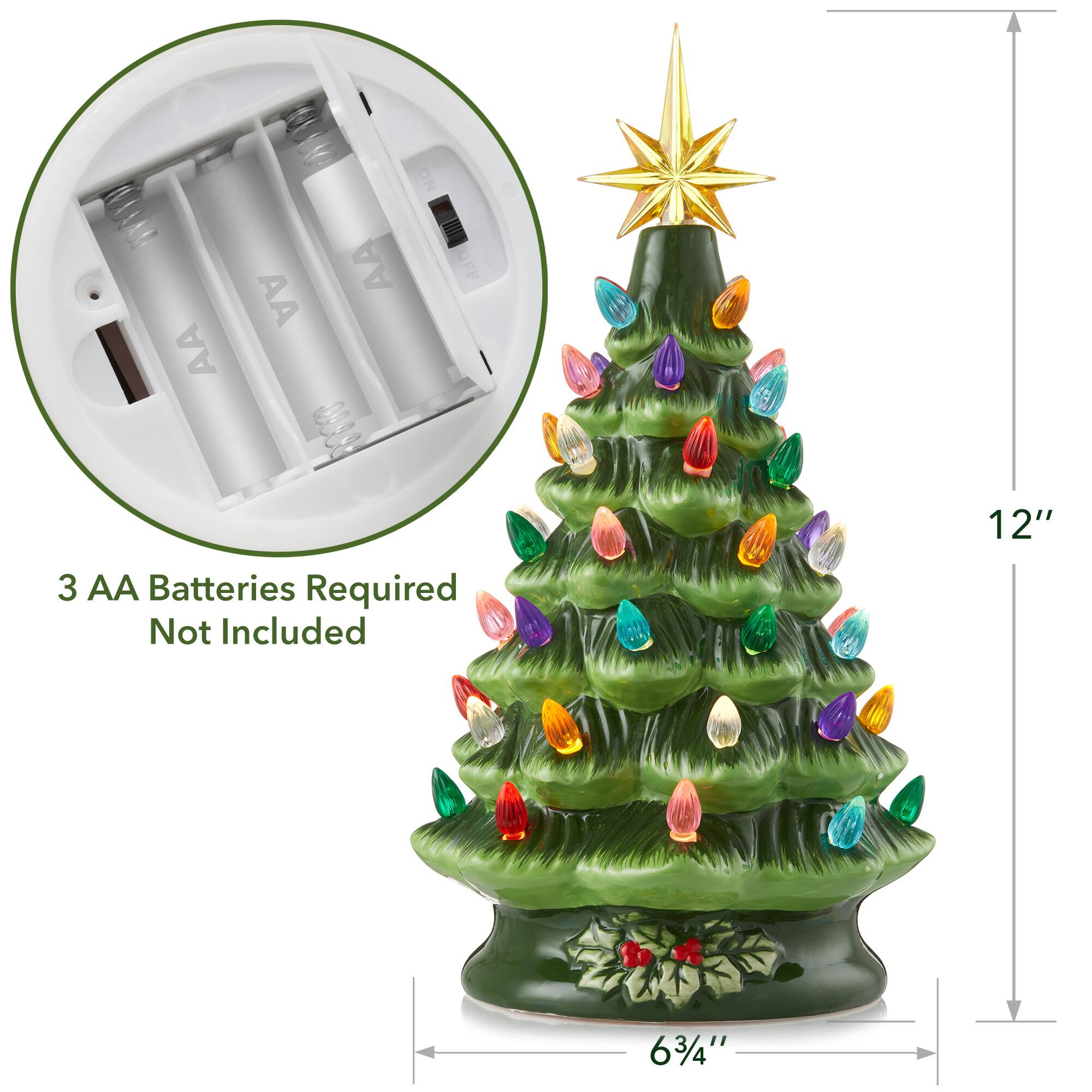 NO AA OFF AA AA 3010 3 AA Batteries Required Not Included 12" 6 3/4"