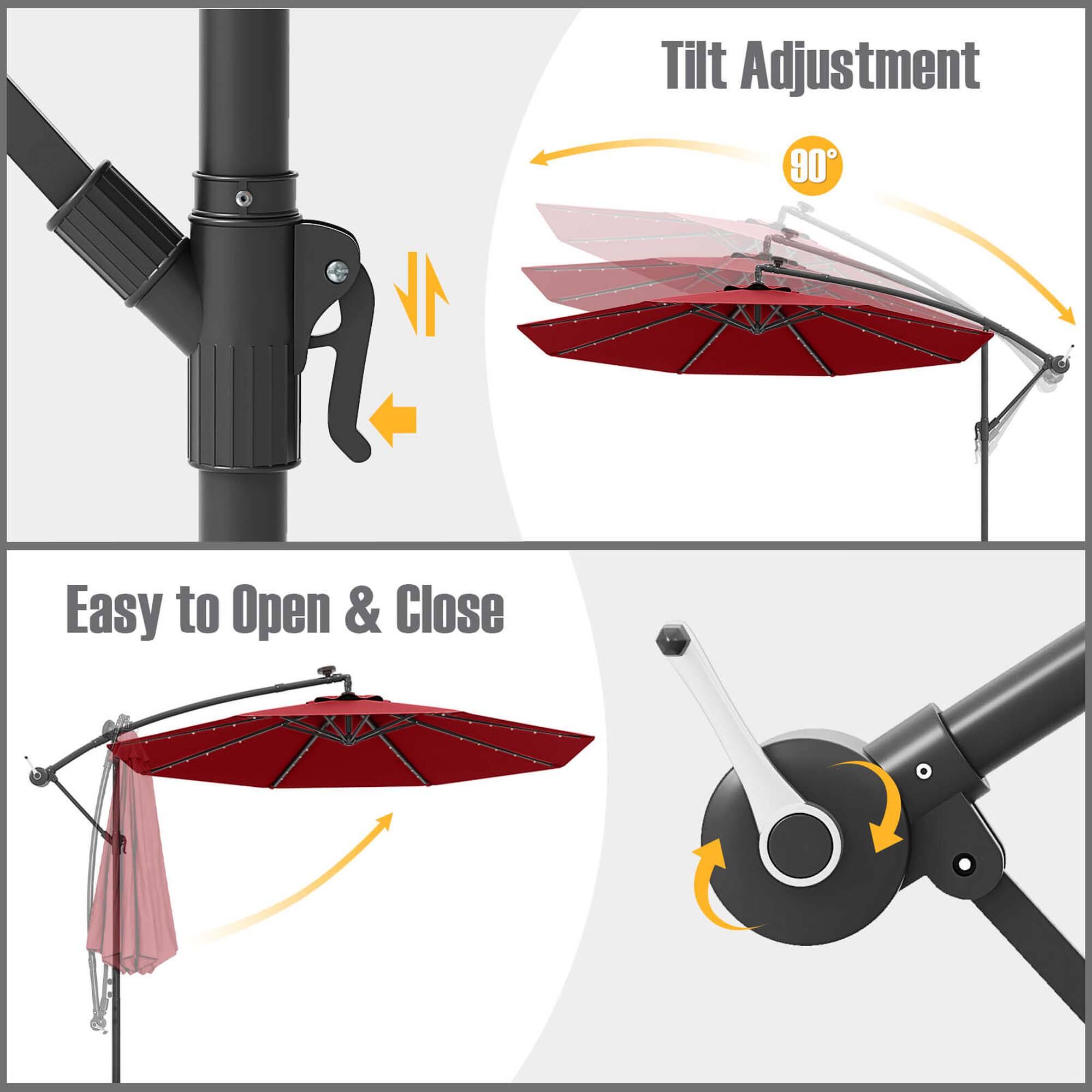 Tilt Adjustment 90 Easy to Open & Close