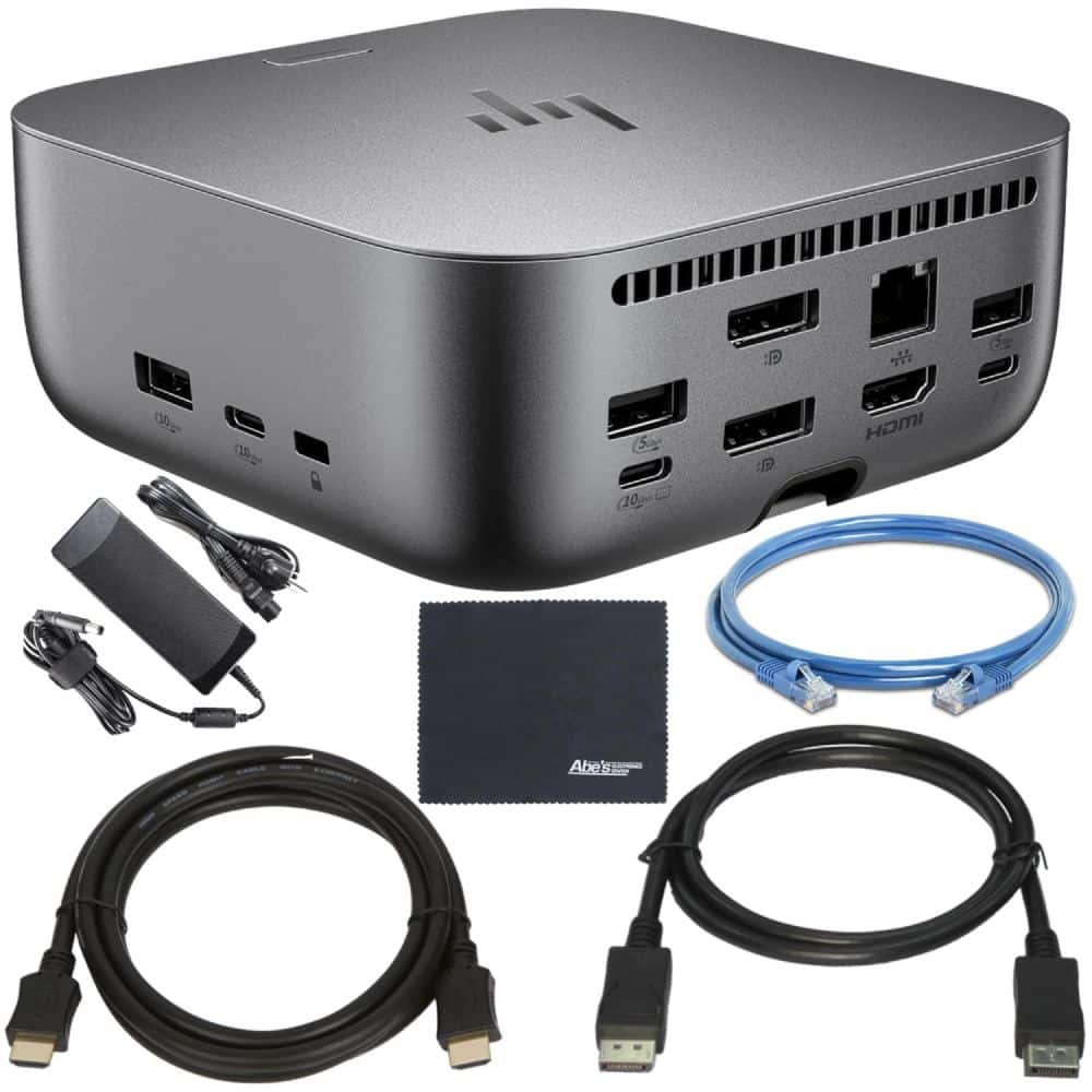 HP - Thunderbolt 4 Ultra 180W G6 Dock with Cables and Cleaning Cloth