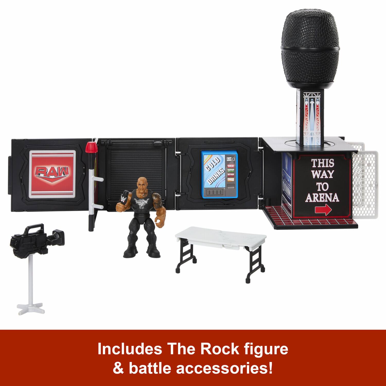 A ZET 20N A AISRE RAW COLD LUCE DRINKS THIS WAY TO ARENA A I Includes The Rock figure & battle accessories!