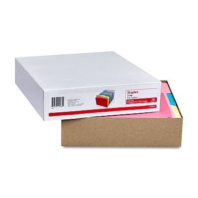 Staplets File Staples File Folders, 1/3 Cut Tab, Letter Size, 100/Pack Assorted ...