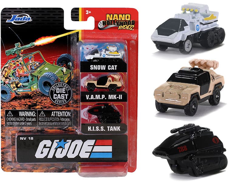 "G.I. Joe" 3 piece Set "Nano Hollywood Rides" Diecast Models by Jada - Multicolor