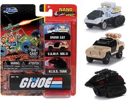 "G.I. Joe" 3 piece Set "Nano Hollywood Rides" Diecast Models by Jada - Multicolor