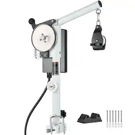 VEVOR - Line Hauler Pot Puller, 12V DC 1200W, Line Hauler Winch Holds 198 lbs Lift Capacity, Line Speed of 115 ft/min - White;Black