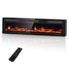 Front. Fehokinch - 70" Electric Fireplace Insert - Recessed or Wall Mounted - 15 Multi-Color Flame Options, 1500W/750W Heater, 12H Timer.