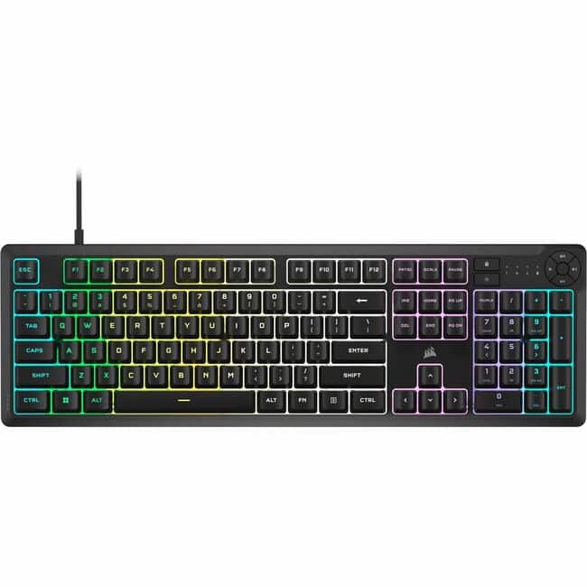 CORSAIR - K55 CORE RGB Gaming Keyboard - Cable Connectivity - Full-size - USB 2.0 Type A Interface - RGB LED - 110 - Black