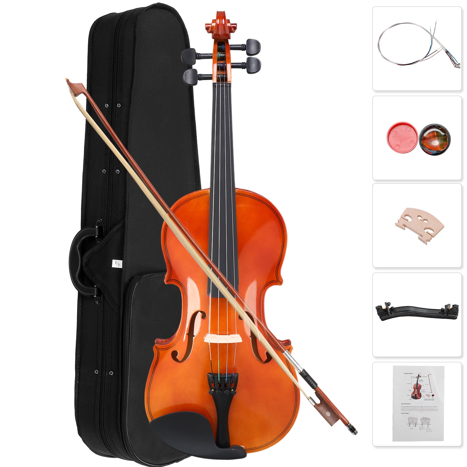 Winado - 1/2 Violin for Beginners, Fiddle for Students and Enthusiasts, Acoustic Violin Kit with Case, Bow, Rosin & Manual
