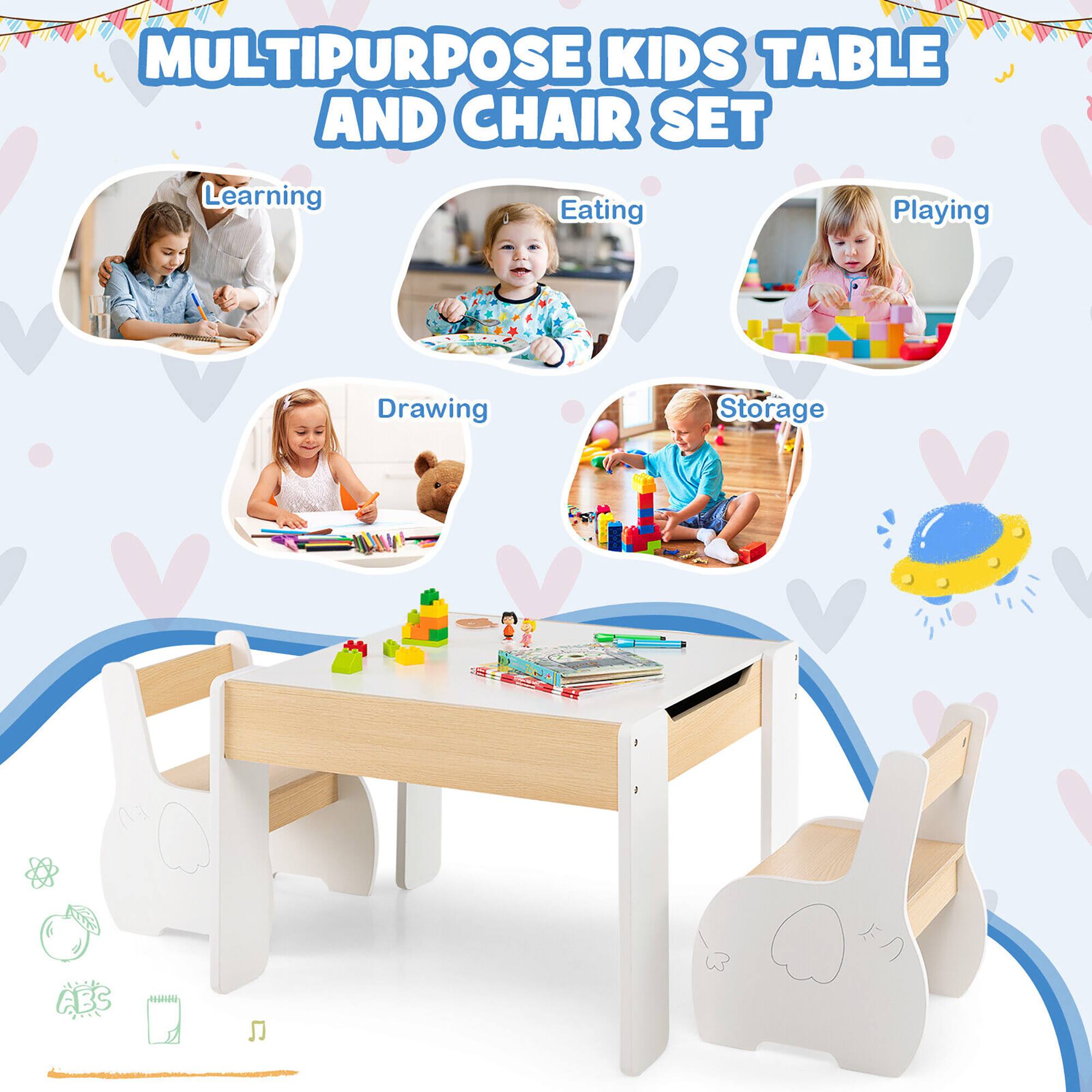 MULTIPURPOSE KIDS TABLE AND CHAIR SET

- Learning
- Eating
- Playing
- Drawing
- Storage

ABS