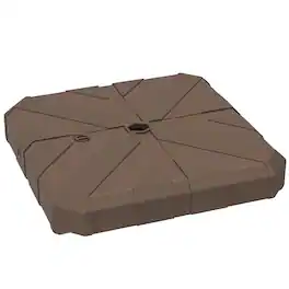 Outsunny - Square Patio Umbrella Base, Cantilever Offset Umbrella Base Heavy Duty Outdoor Umbrella Stand Base, Filled Up to 143lbs - Brown