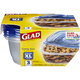 Glad - 104 oz oz Clear Food Storage Container 3 pk