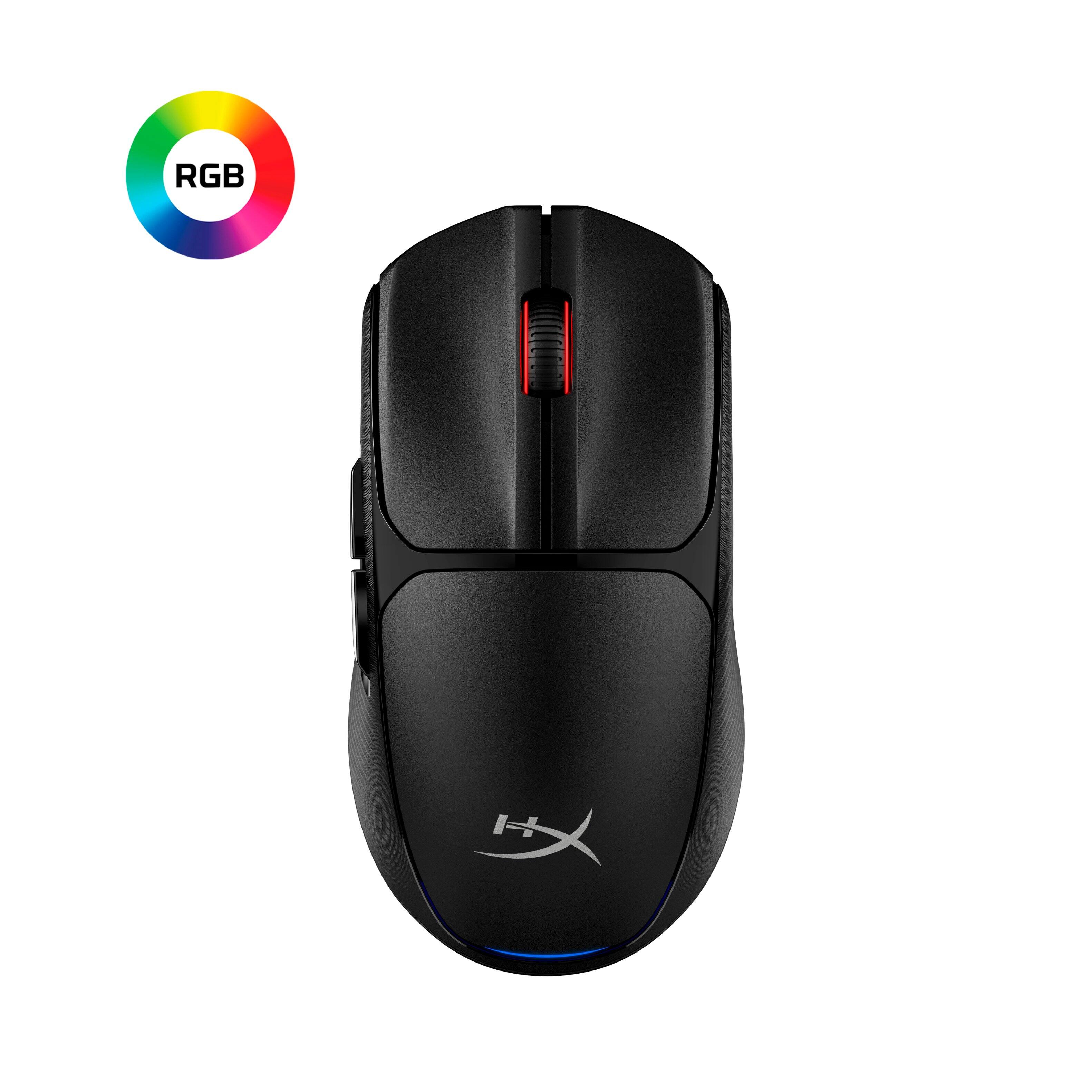 Alt View 4. HyperX - Pulsefire Fuse Lightweight Wireless Optical Gaming Mouse with RGB Lighting - Black.