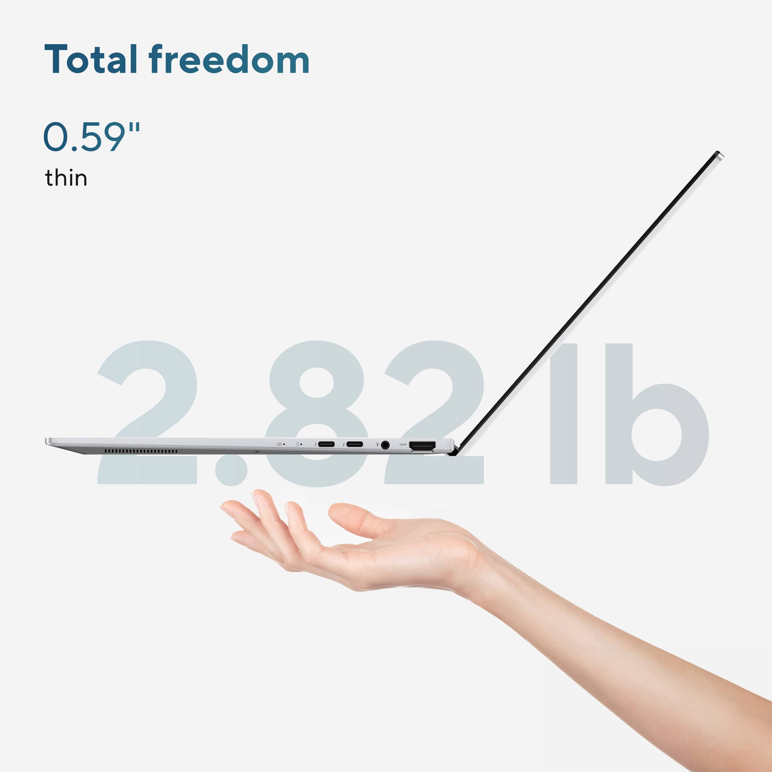 Total freedom 0.59" thin 2.82 lb