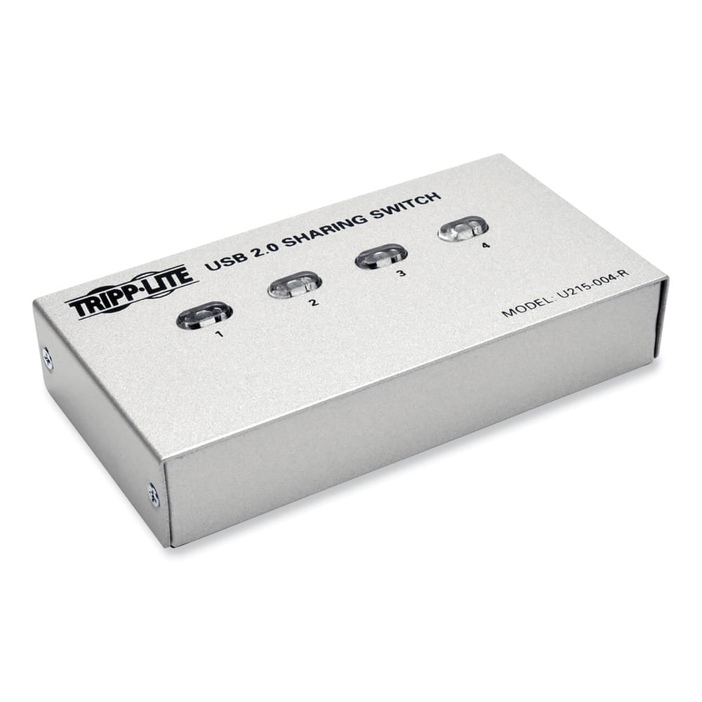 Tripp Lite - U215-004-R 4 Ports USB 2.0 Printer/Peripheral Sharing Switch - Silver