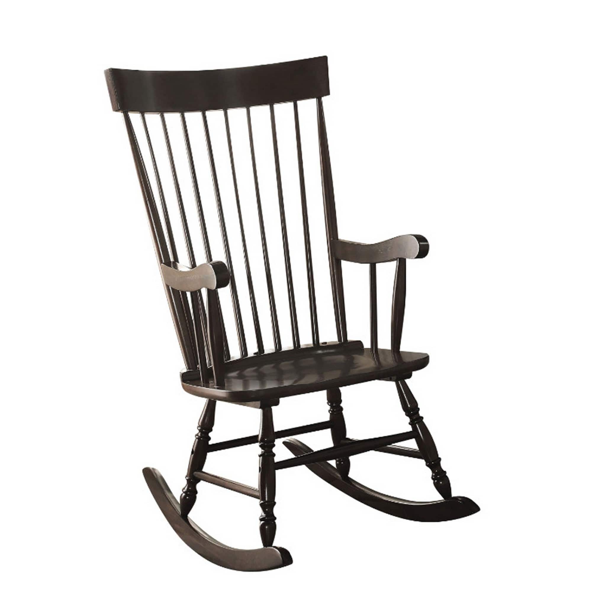 Manhattan Lane - Traditional Style Wooden Rocking Chair with Contoured Seat - Black