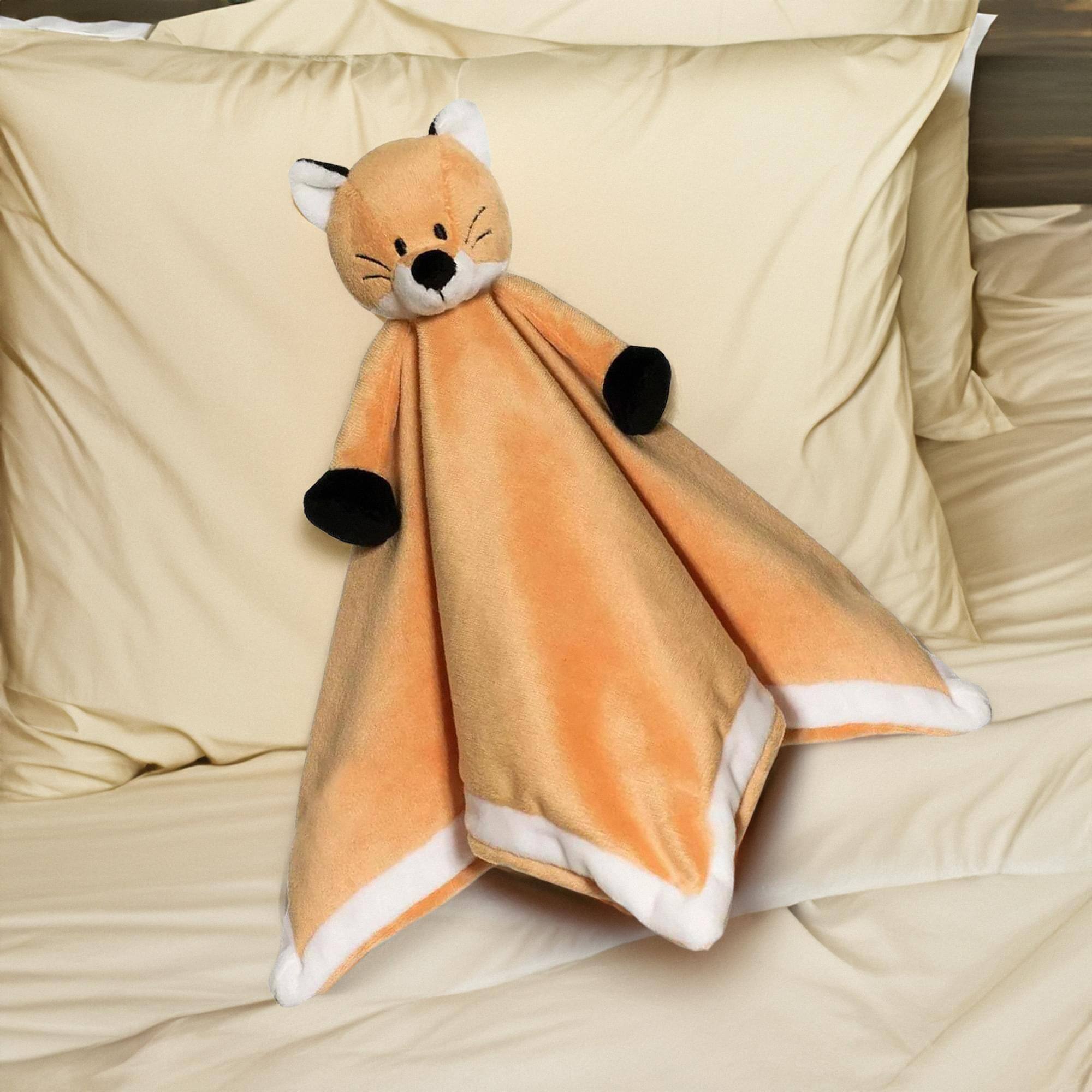Alt View 10. TriAction Toys - Teddykompaniet Diinglisar Collection 11 Inch Plush Animal Blanket | Fox - Brown.