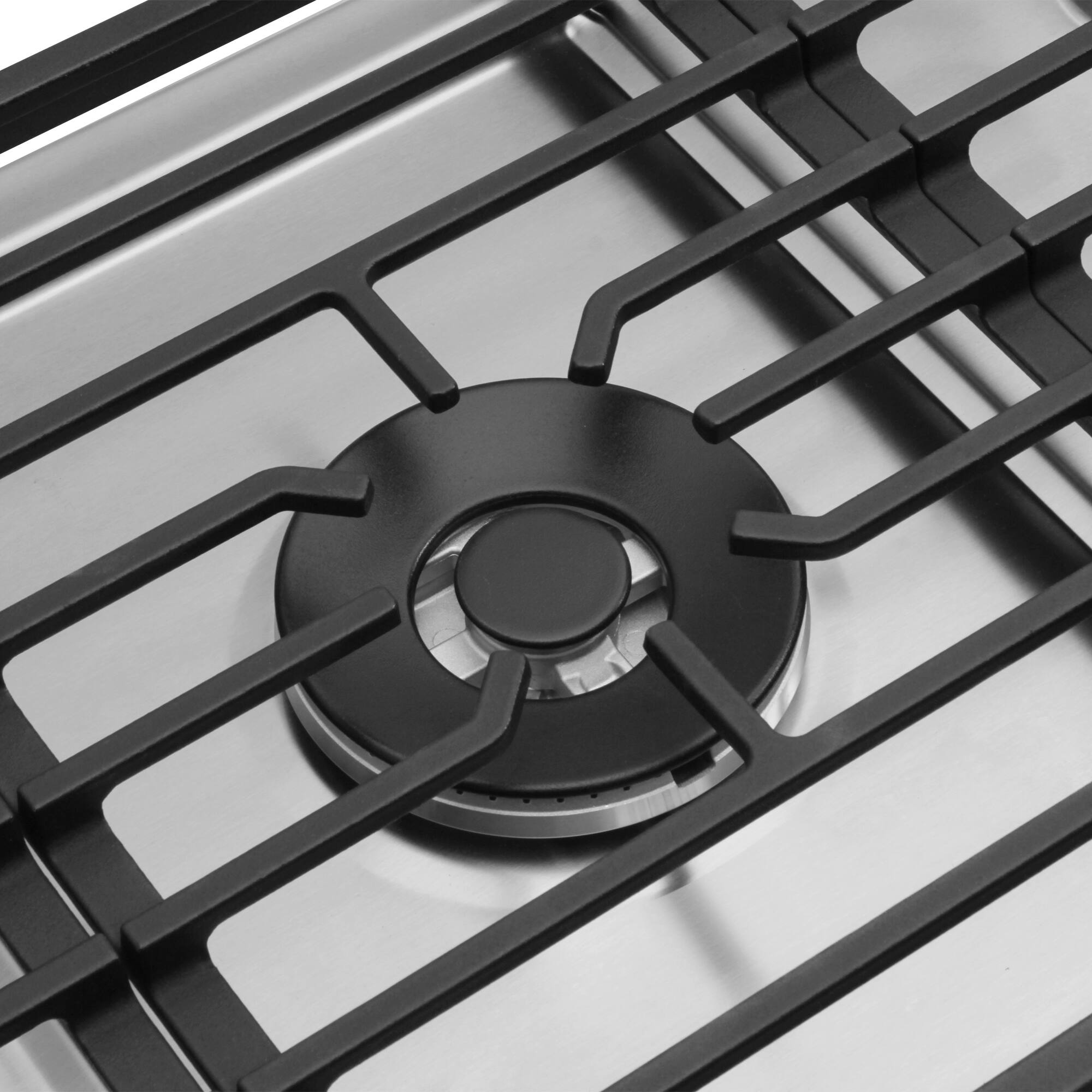 Alt View 3. COSMO - COS-CTGH365SS 36 in. Haven Collection Drop-in Gas Cooktop with 5 Sealed Burners, Cast Iron Grates - Stainless Steel.