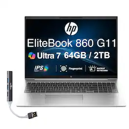 HP - Upgraded - EliteBook Laptop 16.0 WUXGA Display (Intel Ultra 7 165U , 64GB DDR5, 2TB PCIe SSD, Intel Graphics, Win 11 Pro) - Silver