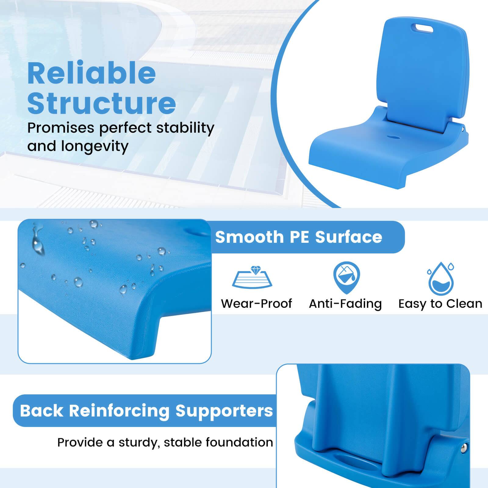 Reliable Structure  
Promises perfect stability and longevity  

Smooth PE Surface  
Wear-Proof  
Anti-Fading  
Easy to Clean  

Back Reinforcing Supporters  
Provide a sturdy, stable foundation