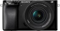 Sony - Alpha 6100 APS-C Mirrorless Camera 4K Video Camera with E PZ 16-50mm Lens - Black - Front_Zoom