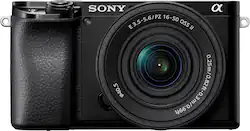 Sony - Alpha 6100 APS-C Mirrorless Camera 4K Video Camera with E PZ 16-50mm Lens - Black - Front_Zoom