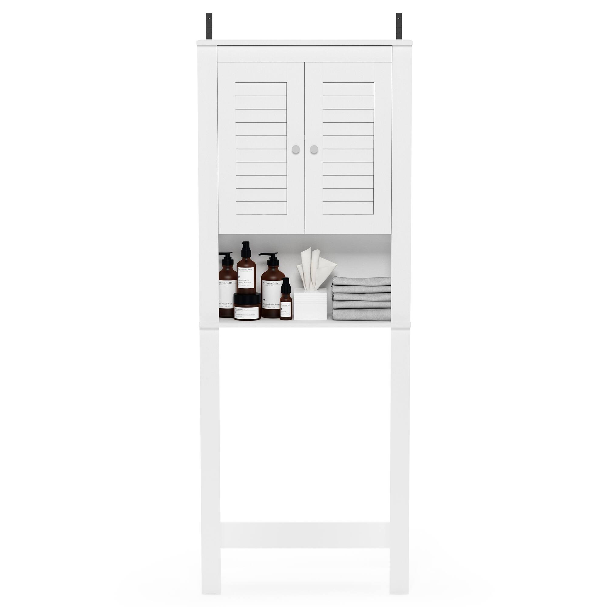 Alt View 4. Furinno - Indo Louver Door Bath Cabinet - White.