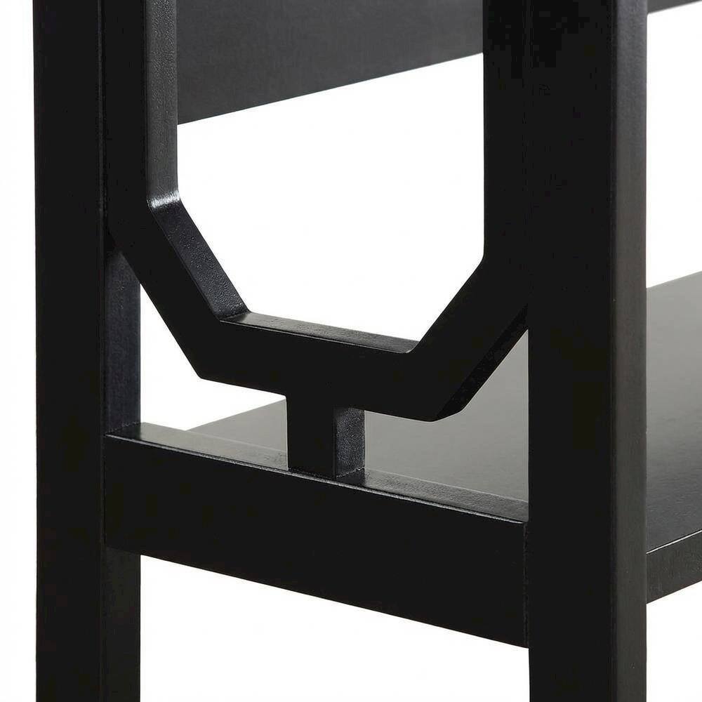 Alt View 3. FurniFact - Wooden 3-Tier Bookcase with Non-Lead Base Paint for Stylish Storage - Black.