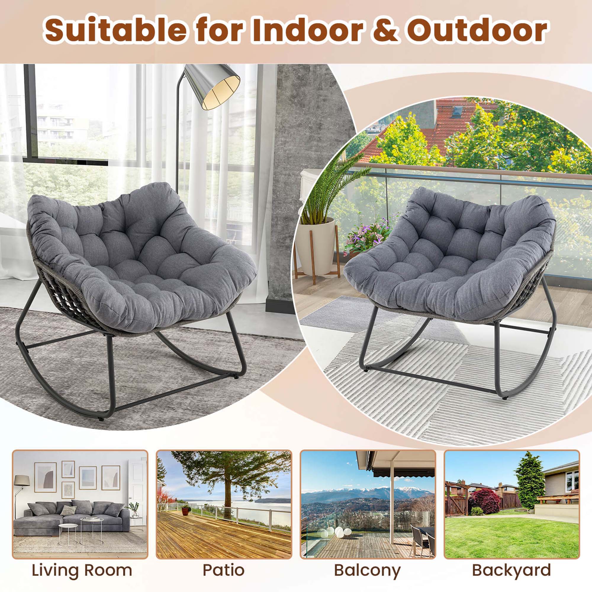 Suitable for Indoor & Outdoor Living Room Patio Balcony Backyard